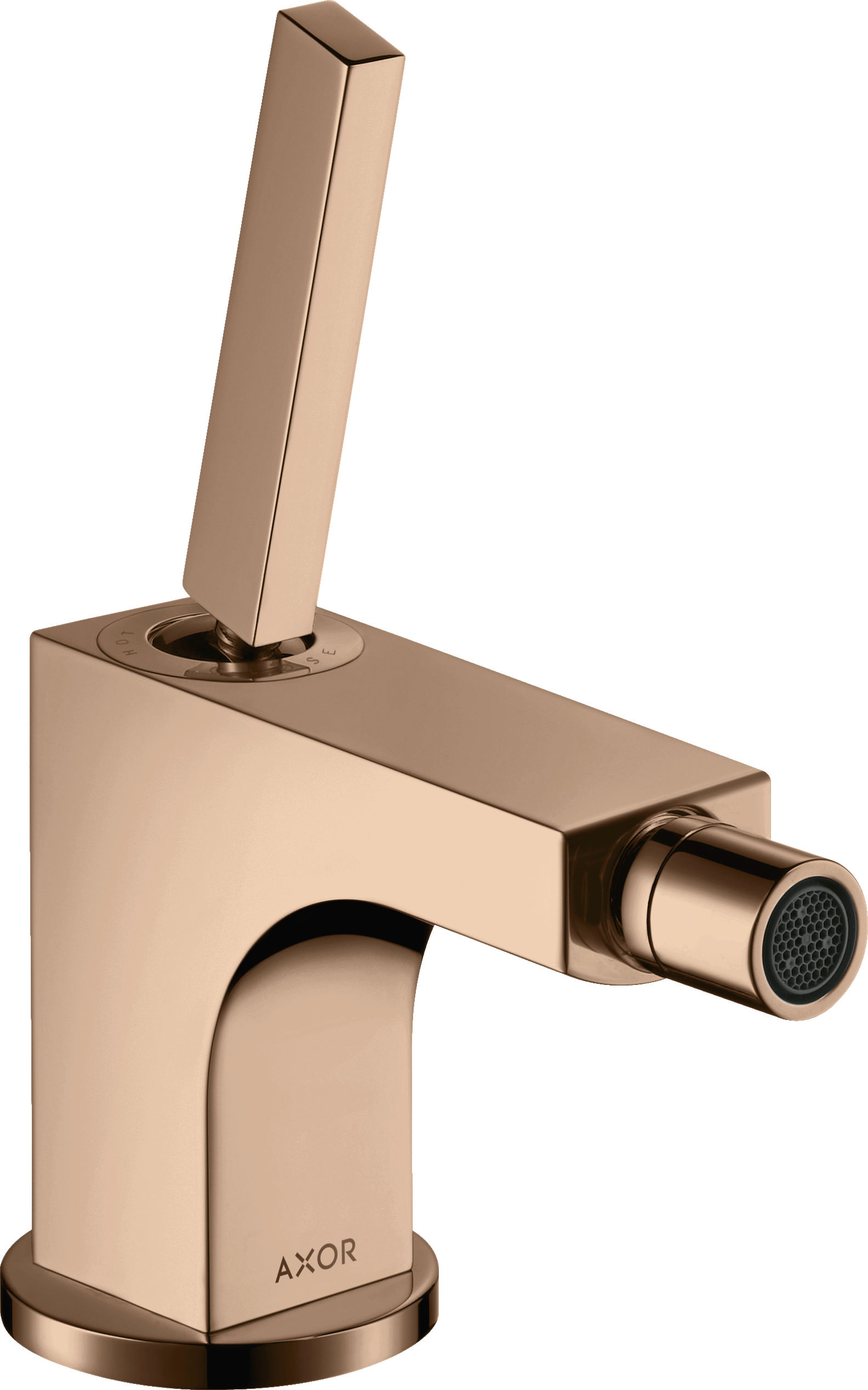 Single lever bidet mixer with pop-up waste