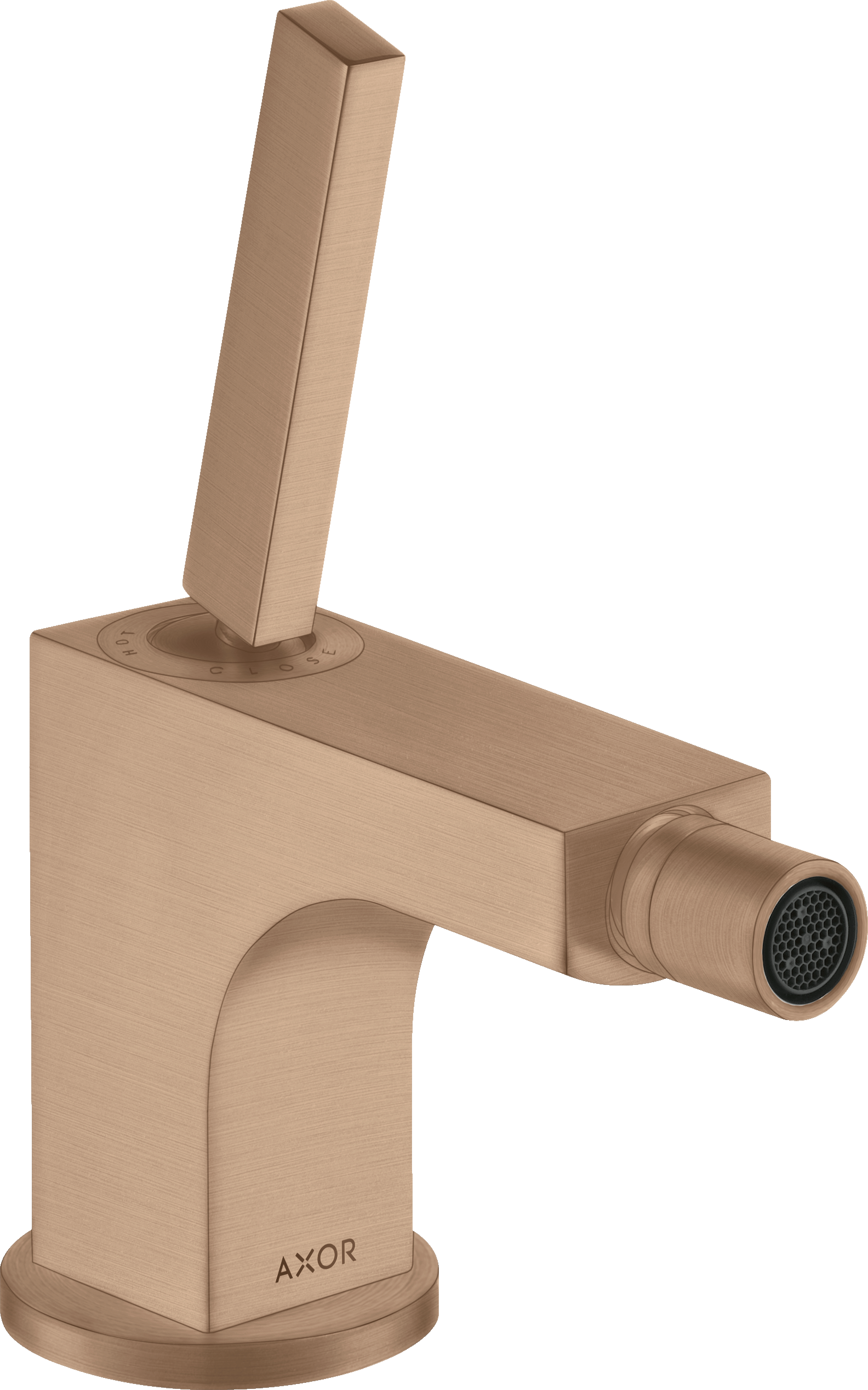 Single lever bidet mixer with pop-up waste