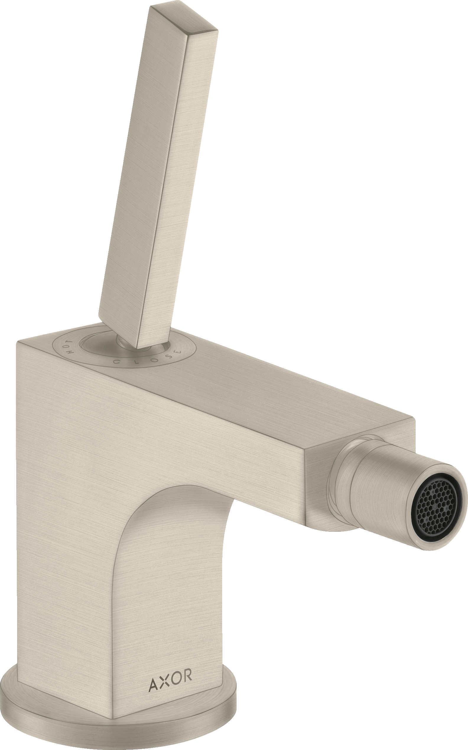 Single lever bidet mixer with pop-up waste