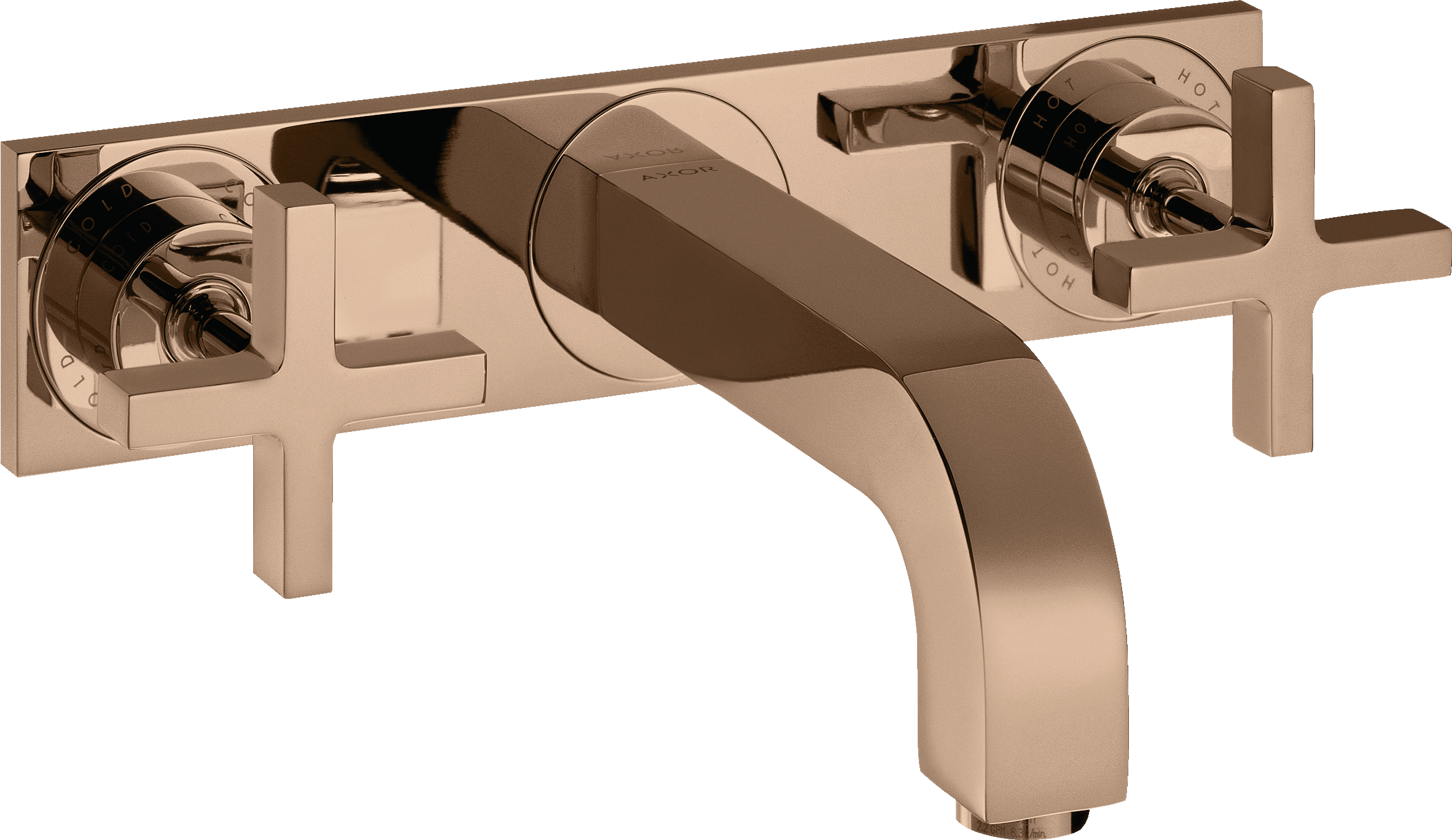 3-hole basin mixer for concealed installation wall-mounted with spout 226 mm