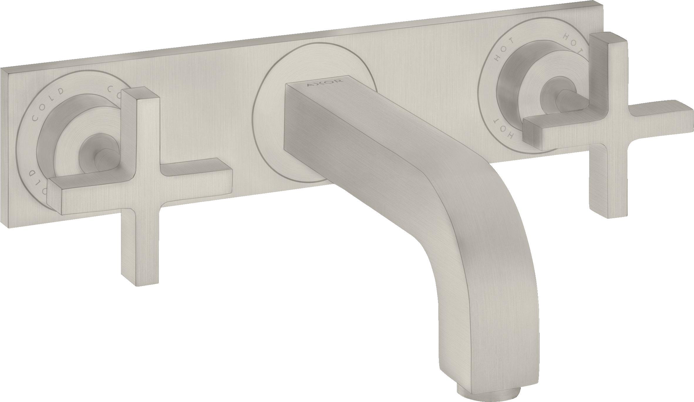 3-Loch Waschtischarmatur Unterputz für Wandmontage mit Auslauf 226 mm