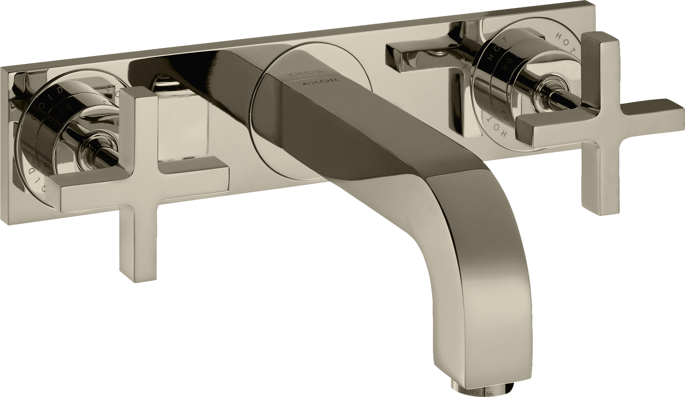 3-hole basin mixer for concealed installation wall-mounted with spout 226 mm