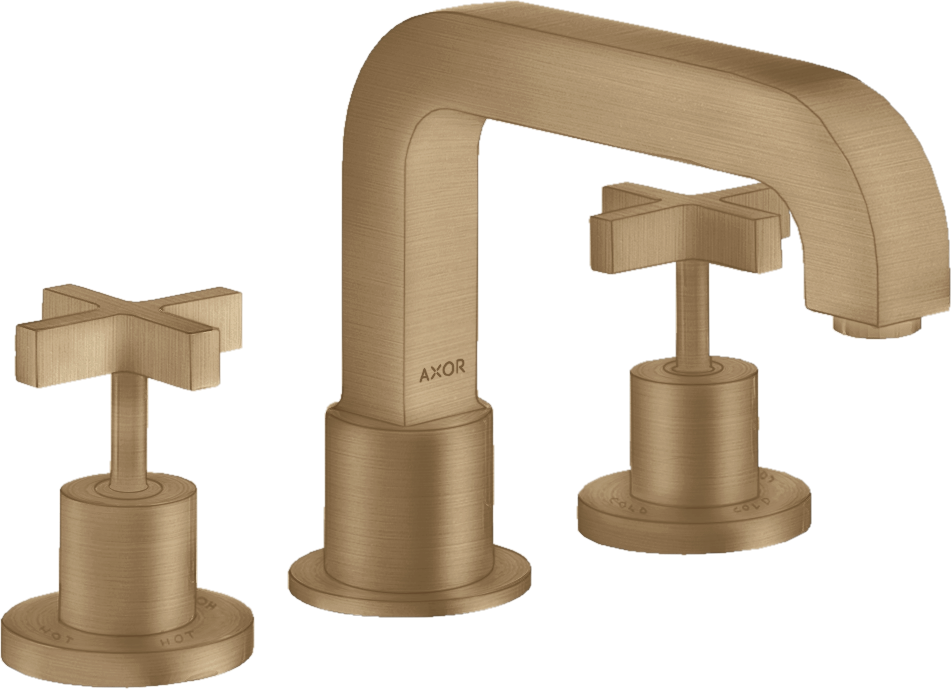 Mezclador de 3 agujeros para borde de bañera con manecillas de cruceta