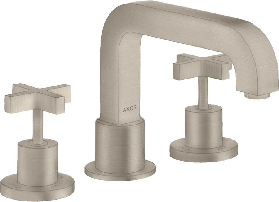 3-hole rim-mounted bath mixer with cross handles