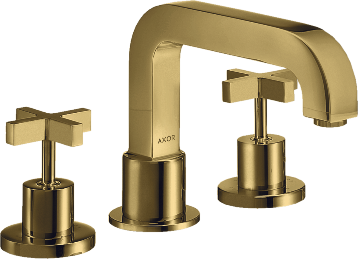 Mezclador de 3 agujeros para borde de bañera con manecillas de cruceta