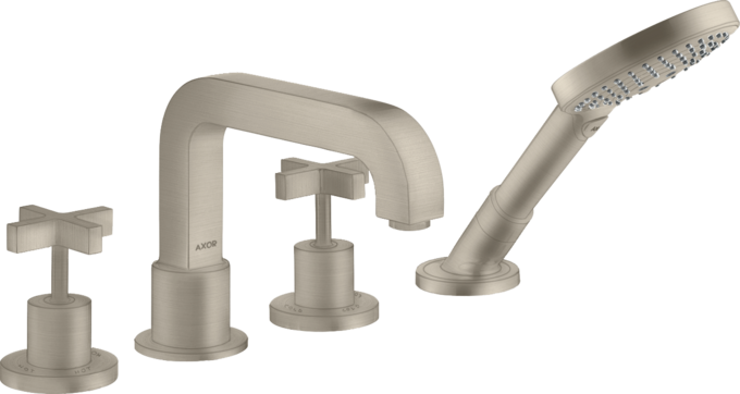AXOR Citterio Batterie bain/douche 4 trous pour montage sur plage de carrelage avec poignées croisillons et rosaces — 39453820