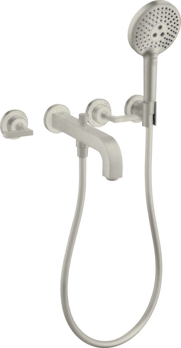 3-Loch Wannenarmatur Unterputz mit Hebelgriffen und Rosetten