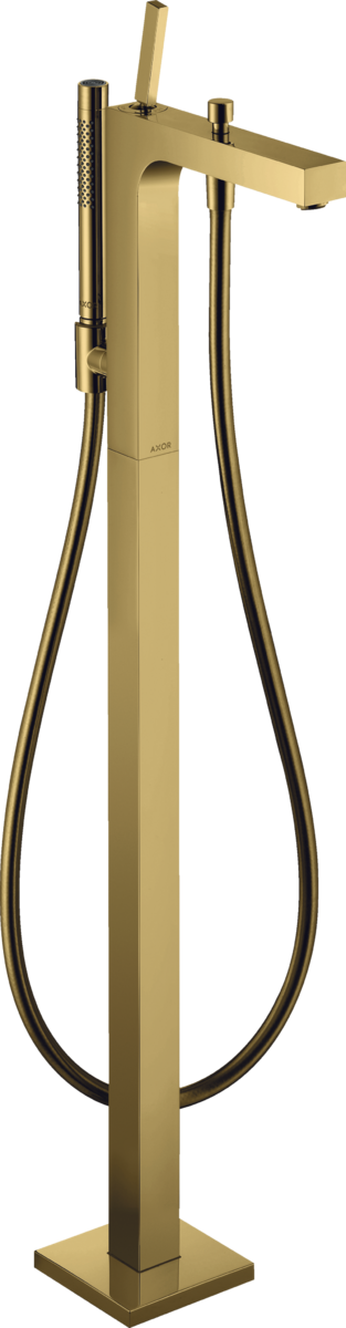 Single lever bath mixer floor-standing with pin handle