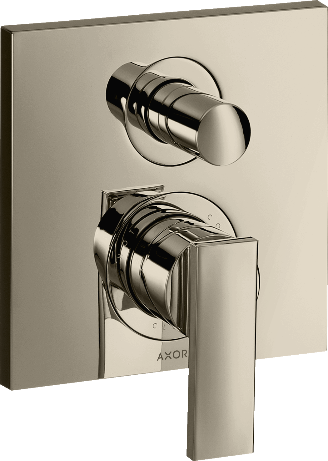 Single lever bath mixer for concealed installation with lever handle and integrated security combination according to EN1717