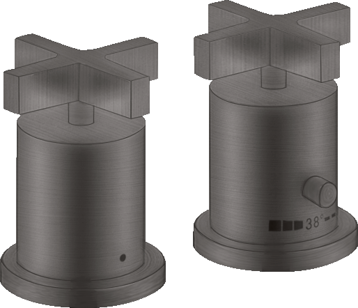 Grifería termostática de 2 agujeros para borde de bañera con manecillas de cruceta