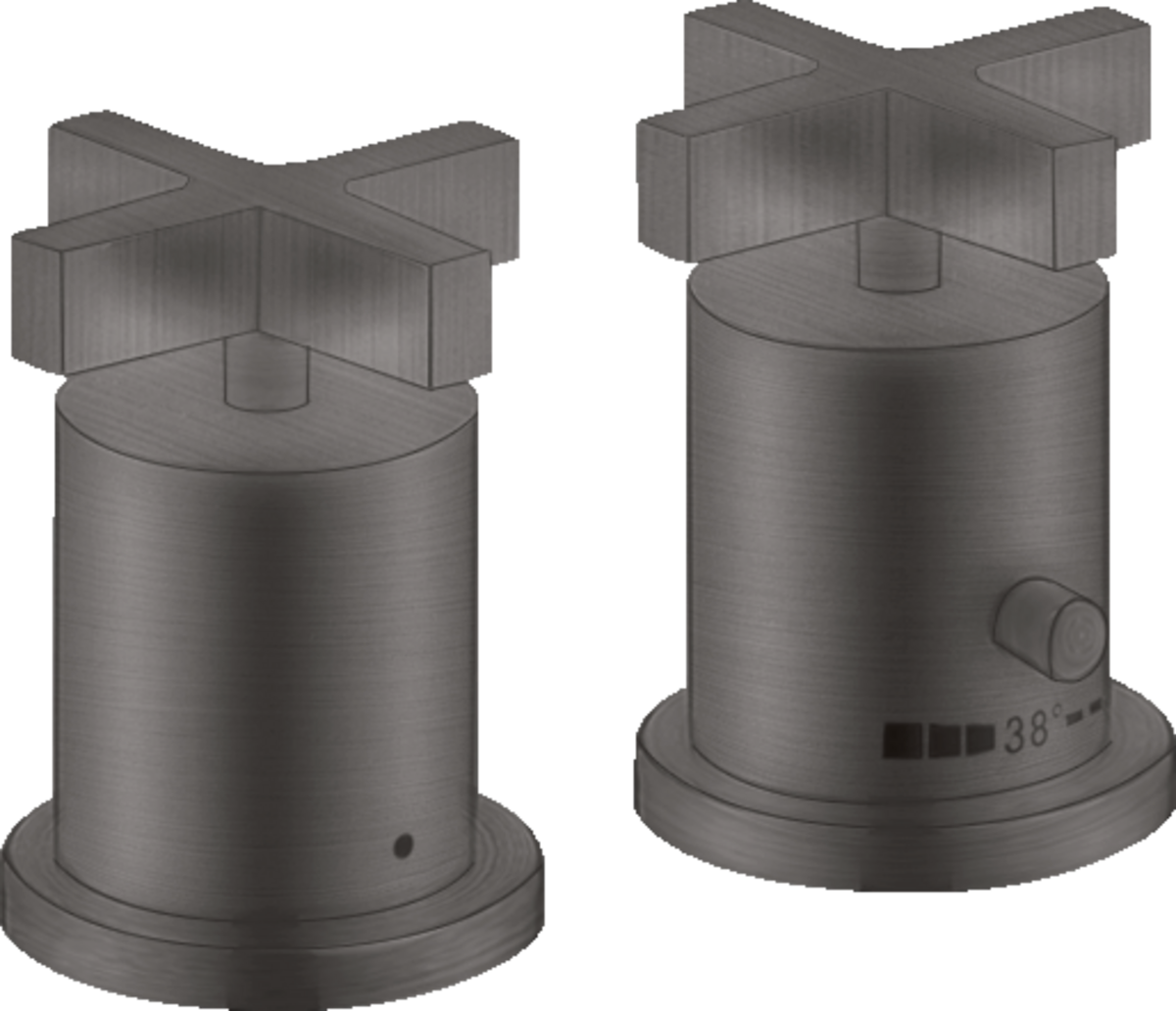 2-hole rim mounted thermostatic bath mixer with cross handles