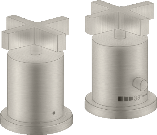 2-Loch Wannenrandarmatur mit Thermostat und Kreuzgriffen