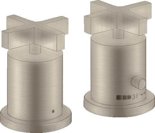 Grifería termostática de 2 agujeros para borde de bañera con manecillas de cruceta