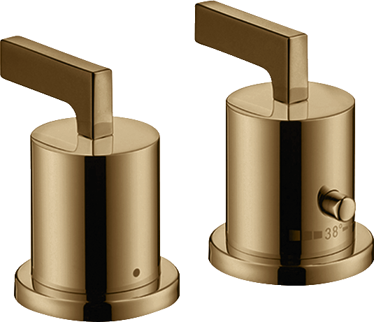 Batterie bain/douche thermostatique 2 trous pour montage sur plage de carrelage poignées manettes