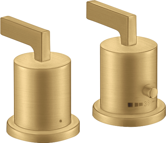 2-hole rim mounted thermostatic bath mixer with lever handles