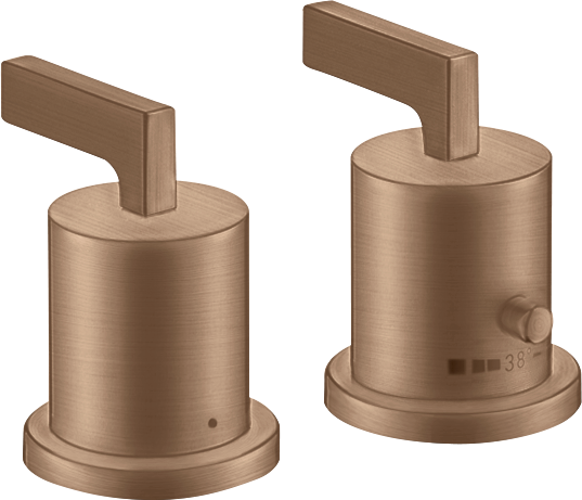 2-hole rim mounted thermostatic bath mixer with lever handles