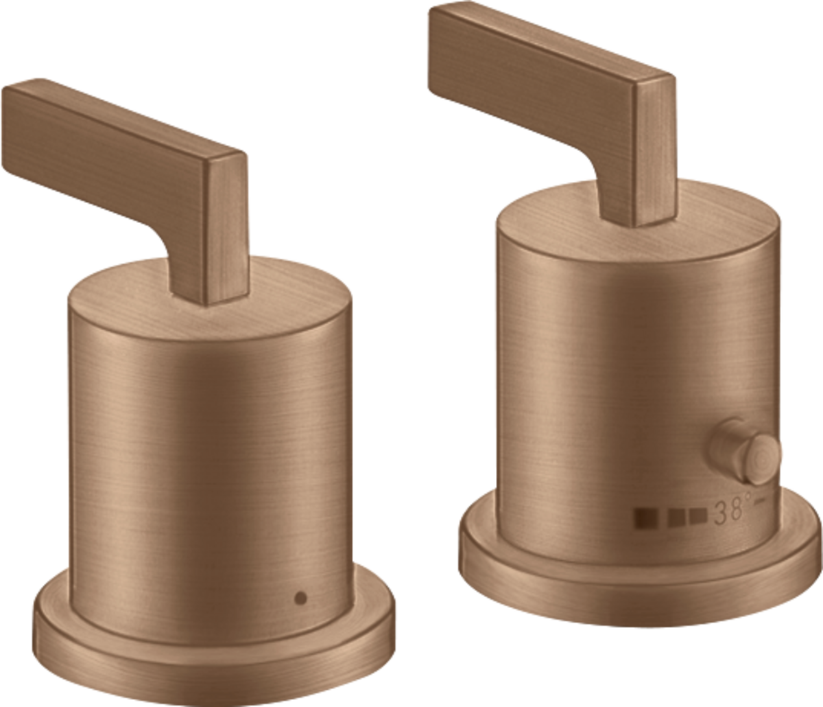 Grifería termostática de 2 agujeros para borde de bañera con manecillas de palanca