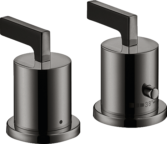2-hole rim mounted thermostatic bath mixer with lever handles