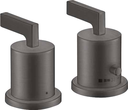 2-hole rim mounted thermostatic bath mixer with lever handles
