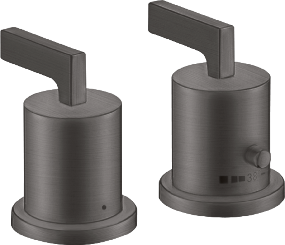 Grifería termostática de 2 agujeros para borde de bañera con manecillas de palanca