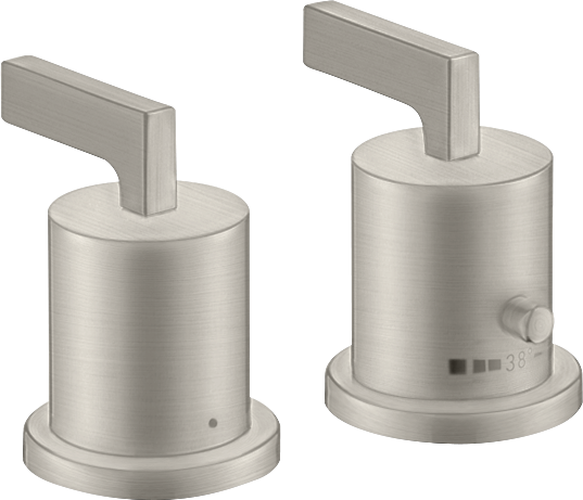2-hole rim mounted thermostatic bath mixer with lever handles