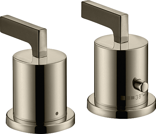 2-hole rim mounted thermostatic bath mixer with lever handles