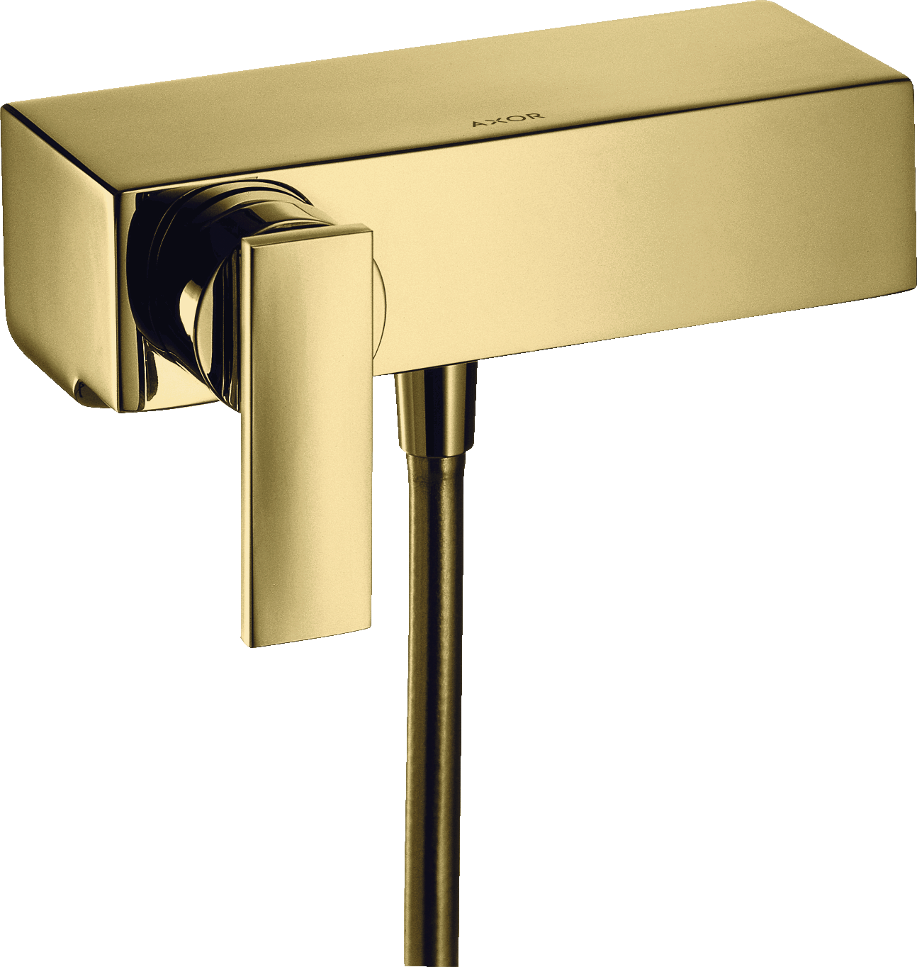 Single lever shower mixer for exposed installation with lever handle