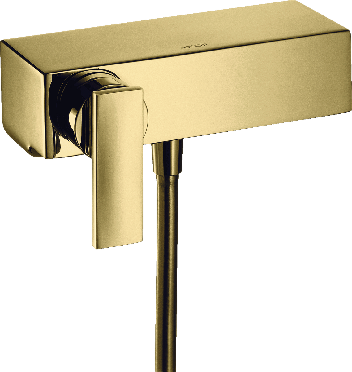 Single lever shower mixer for exposed installation with lever handle