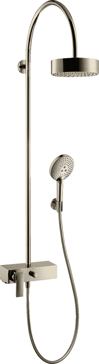 Showerpipe with single lever mixer and overhead shower 180 1jet
