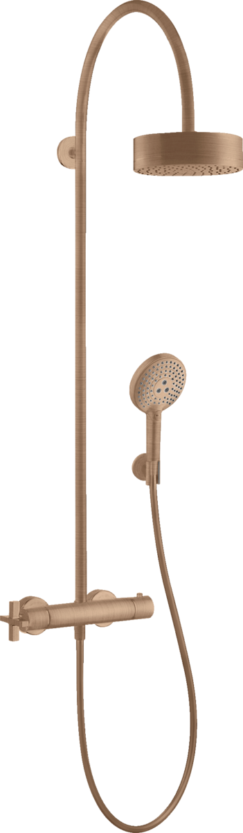 Showerpipe with thermostatic mixer and 1jet overhead shower 180