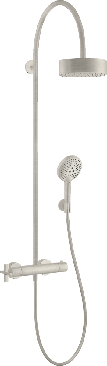 Showerpipe with thermostatic mixer and 1jet overhead shower 180