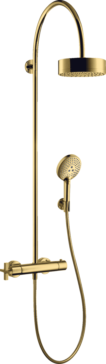 Showerpipe with thermostatic mixer and 1jet overhead shower 180