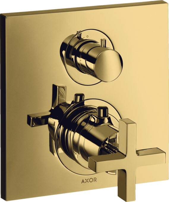 AXOR Citterio Thermostatique encastré avec robinet d'arrêt, poignée croisillon — 39705990