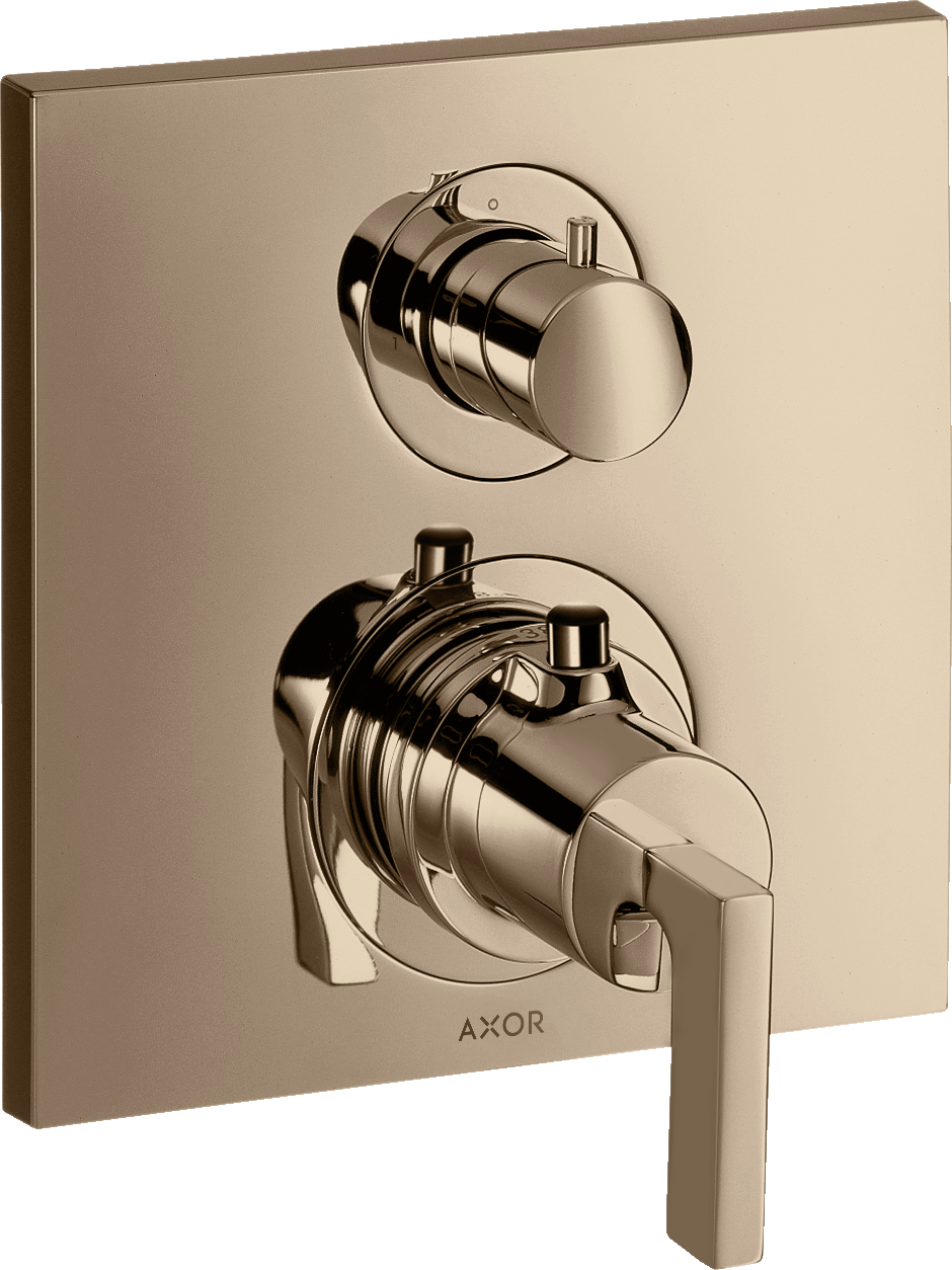 Thermostat for concealed installation with shut-off/ diverter valve and lever handle