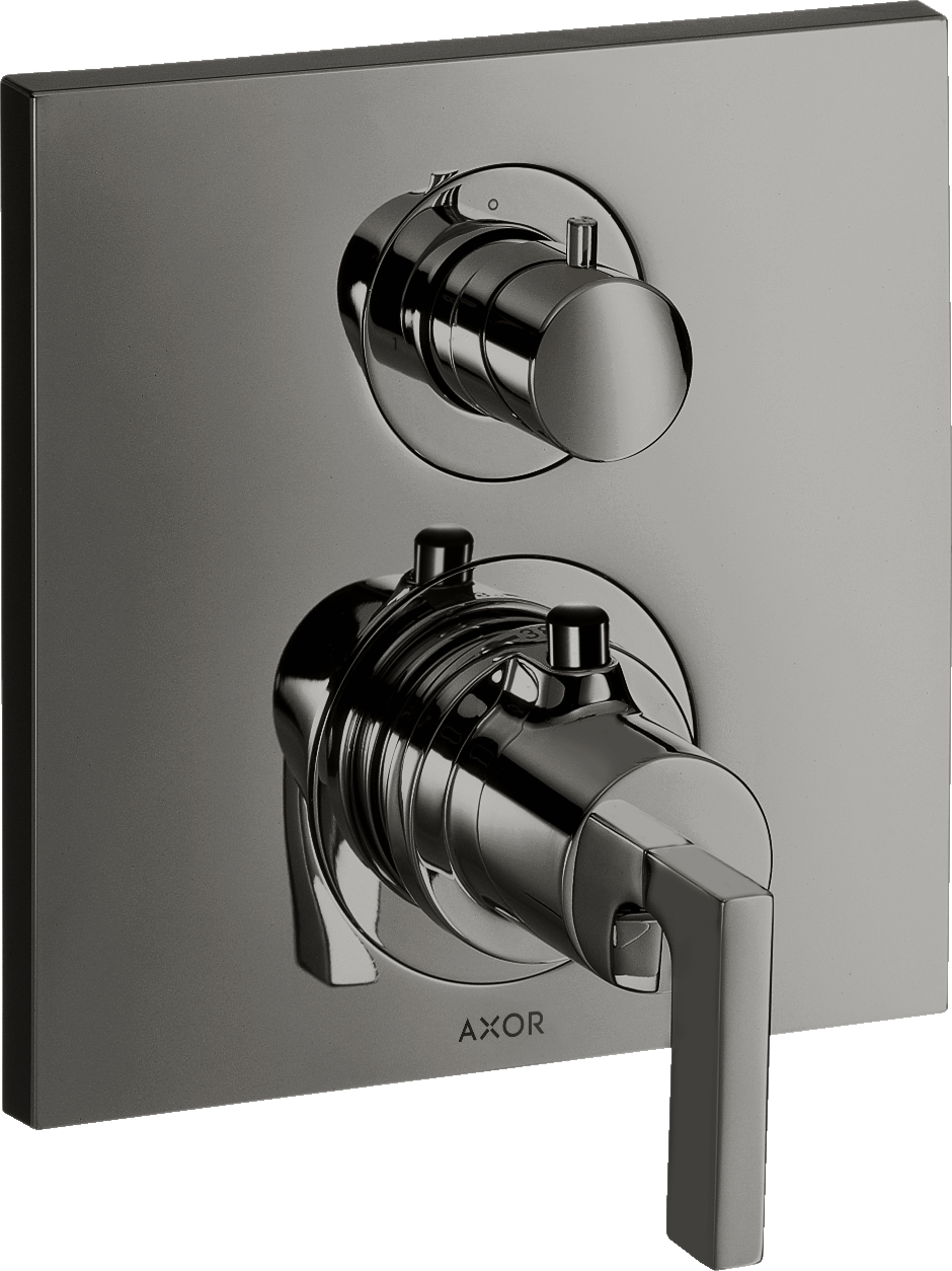 Thermostat for concealed installation with shut-off/ diverter valve and lever handle