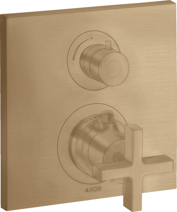 AXOR Citterio Thermostatique encastré avec robinet d'arrêt/inverseur, poignée croisillon — 39725140