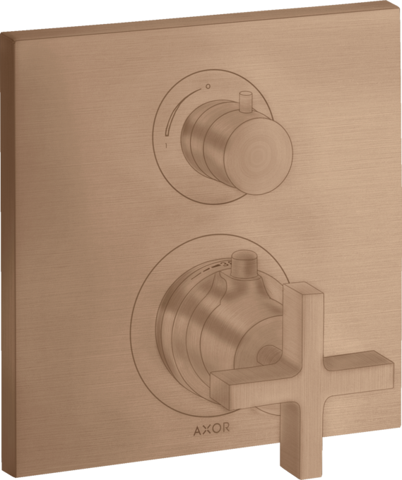 AXOR Citterio Thermostatique encastré avec robinet d'arrêt/inverseur, poignée croisillon — 39725310