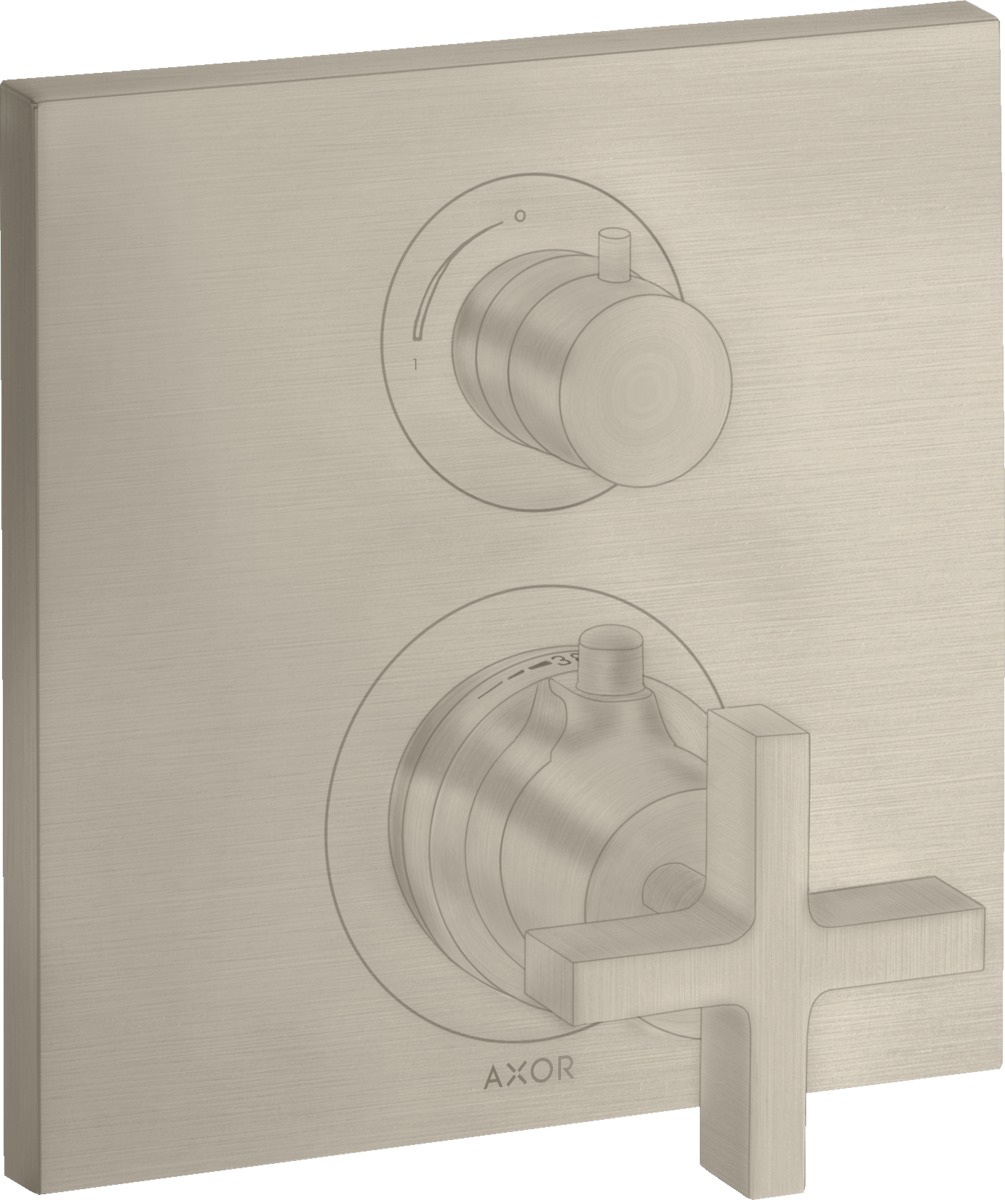 Thermostatic Trim with Volume Control and Diverter- Cross Handle
