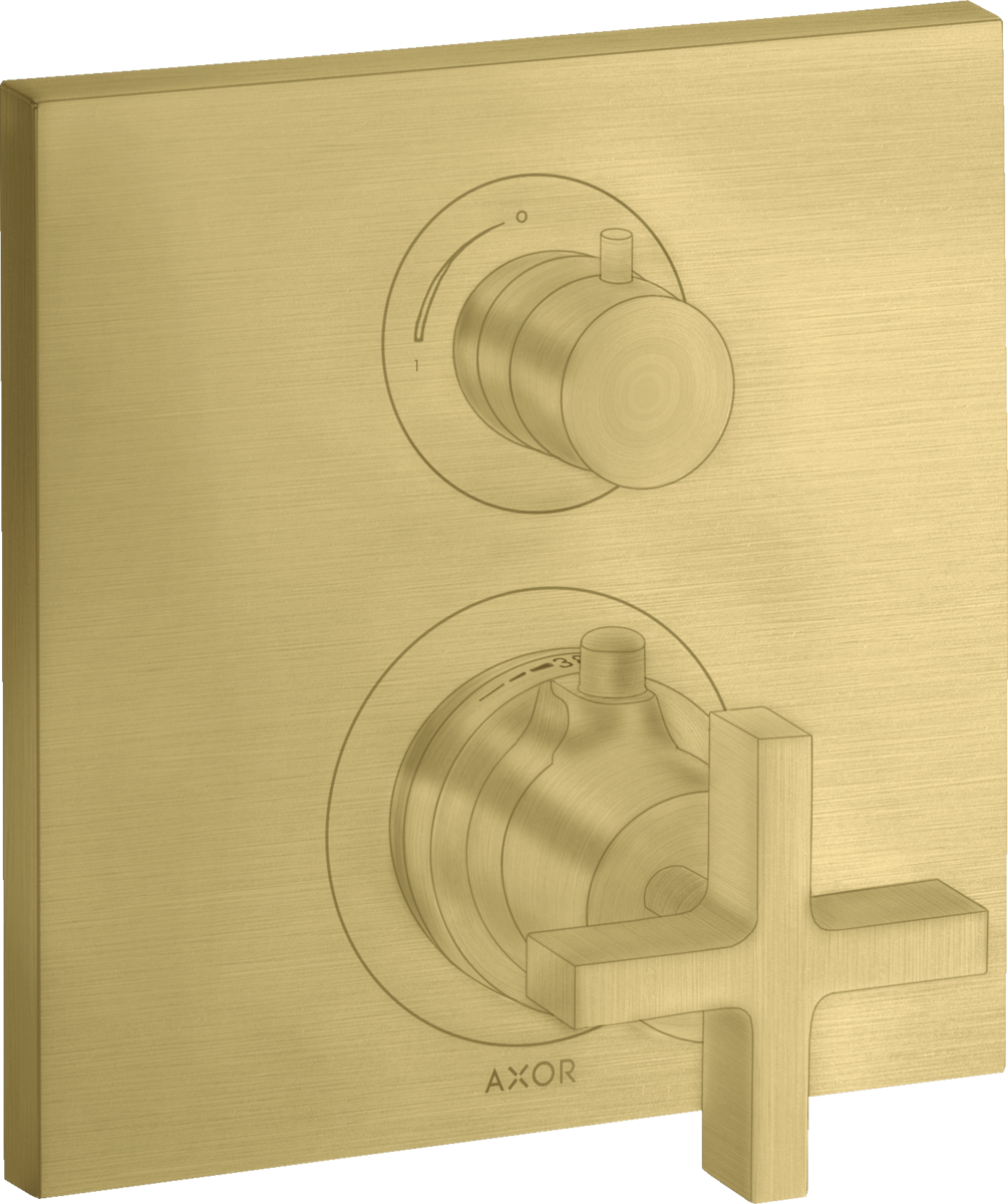 暗装恒温龙头，带开关/分水器和十字把手