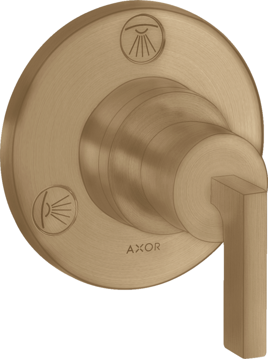 Shut-off/ diverter valve Trio/ Quattro for concealed installation with lever handle