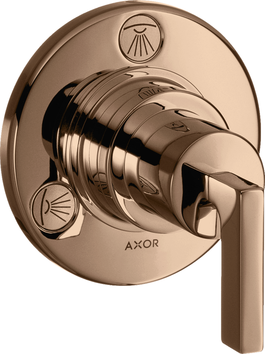 Llave de paso e inversor Trio/Quattro empotrado con manecilla plana