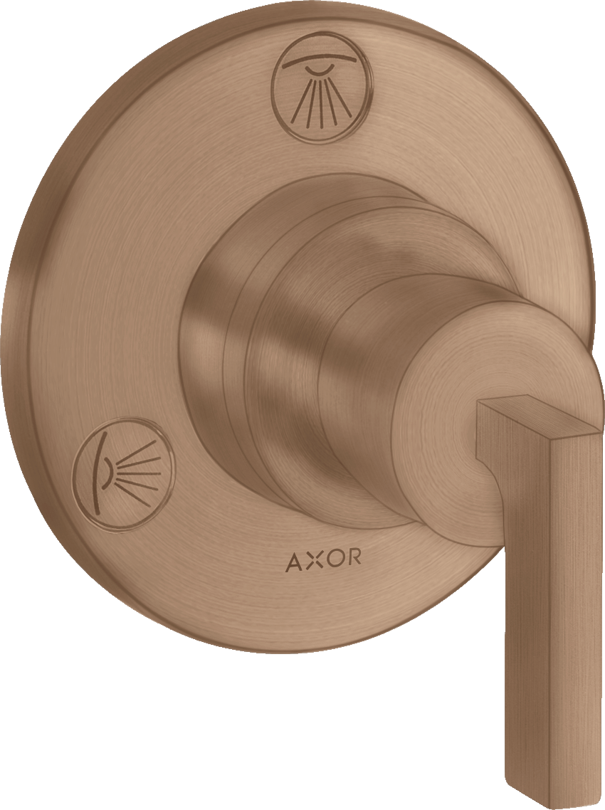 Shut-off/ diverter valve Trio/ Quattro for concealed installation with lever handle