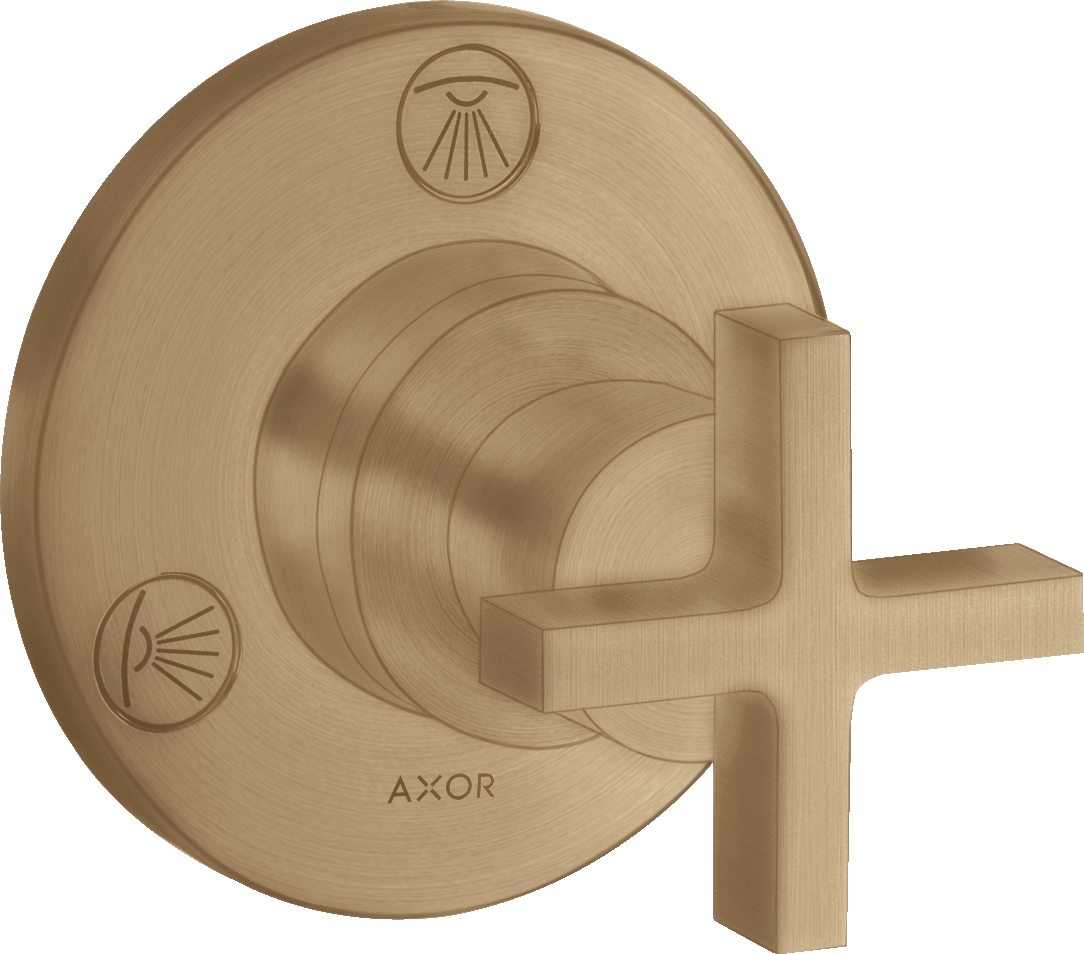 Shut-off/ diverter valve Trio/ Quattro for concealed installation with cross handle