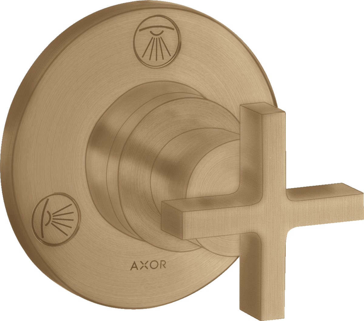 Shut-off/ diverter valve Trio/ Quattro for concealed installation with cross handle