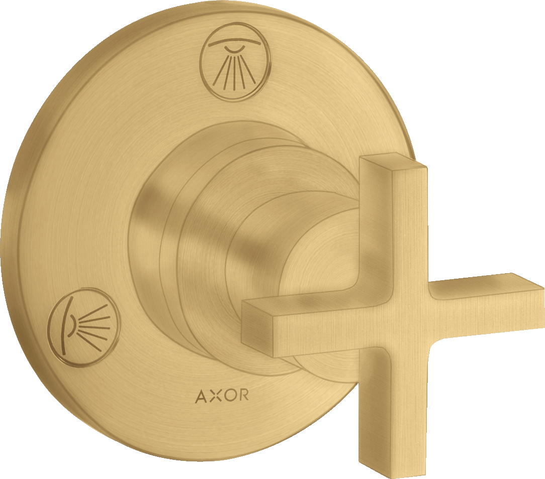 Shut-off/ diverter valve Trio/ Quattro for concealed installation with cross handle