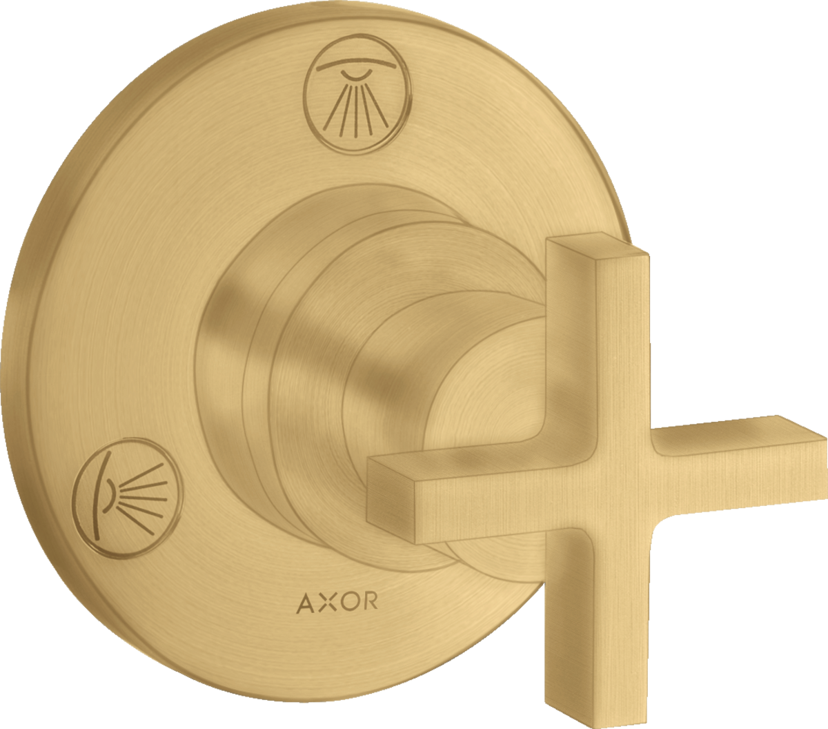 Shut-off/ diverter valve Trio/ Quattro for concealed installation with cross handle