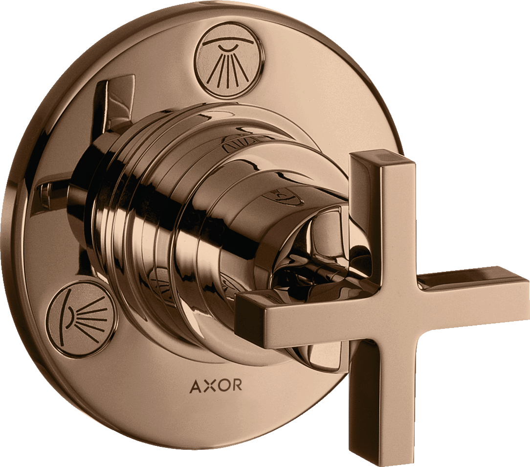 Shut-off/ diverter valve Trio/ Quattro for concealed installation with cross handle