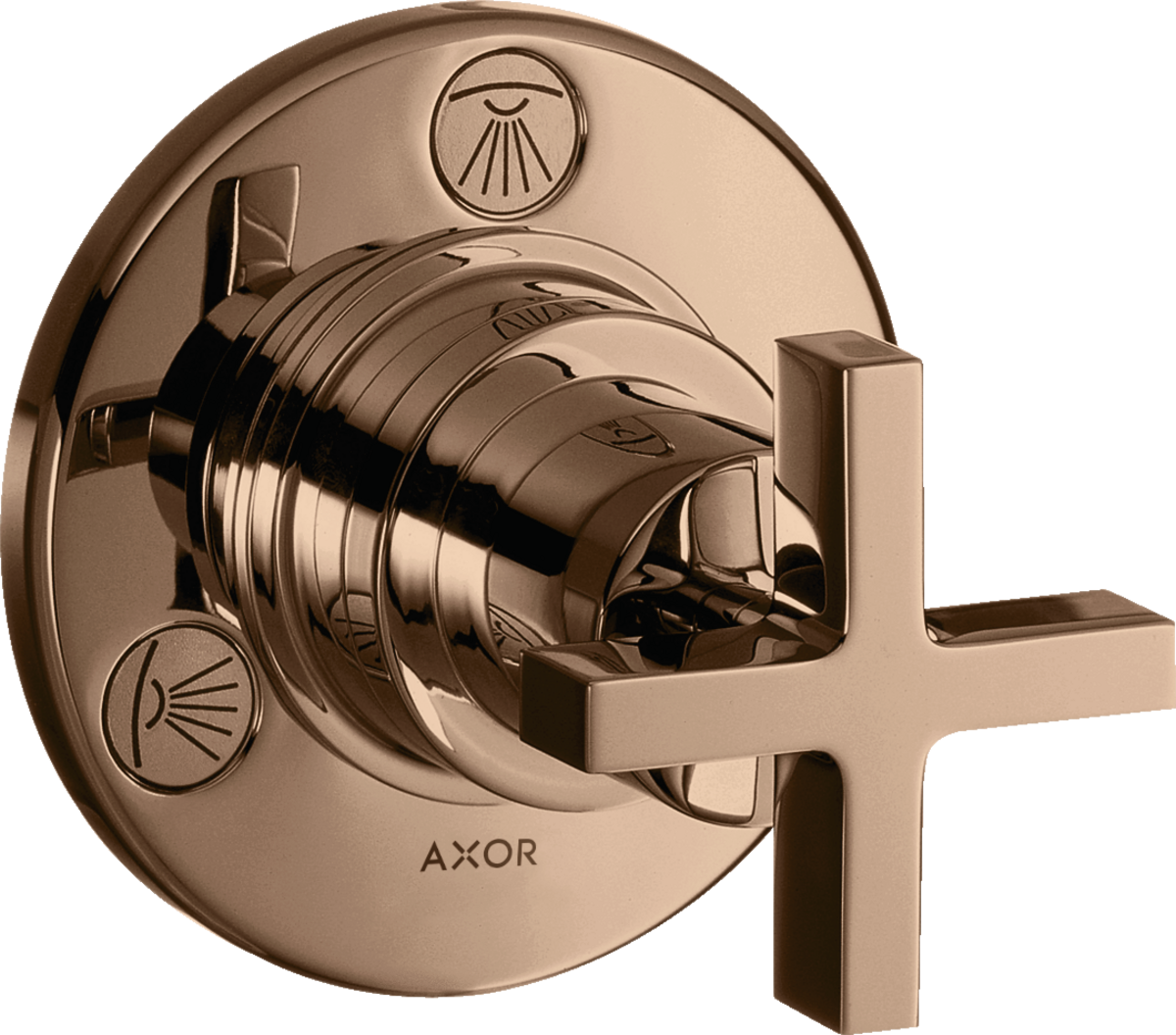 Shut-off/ diverter valve Trio/ Quattro for concealed installation with cross handle