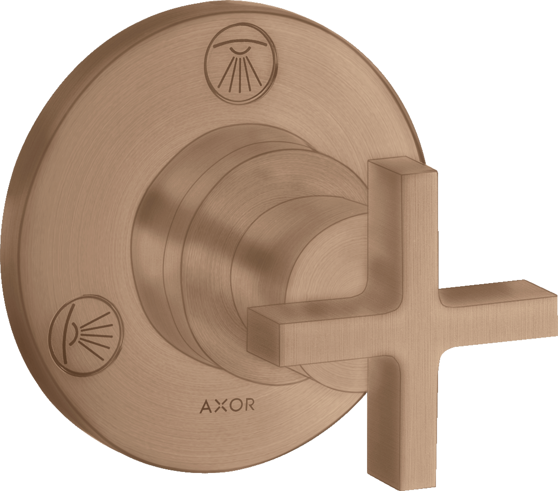 Shut-off/ diverter valve Trio/ Quattro for concealed installation with cross handle