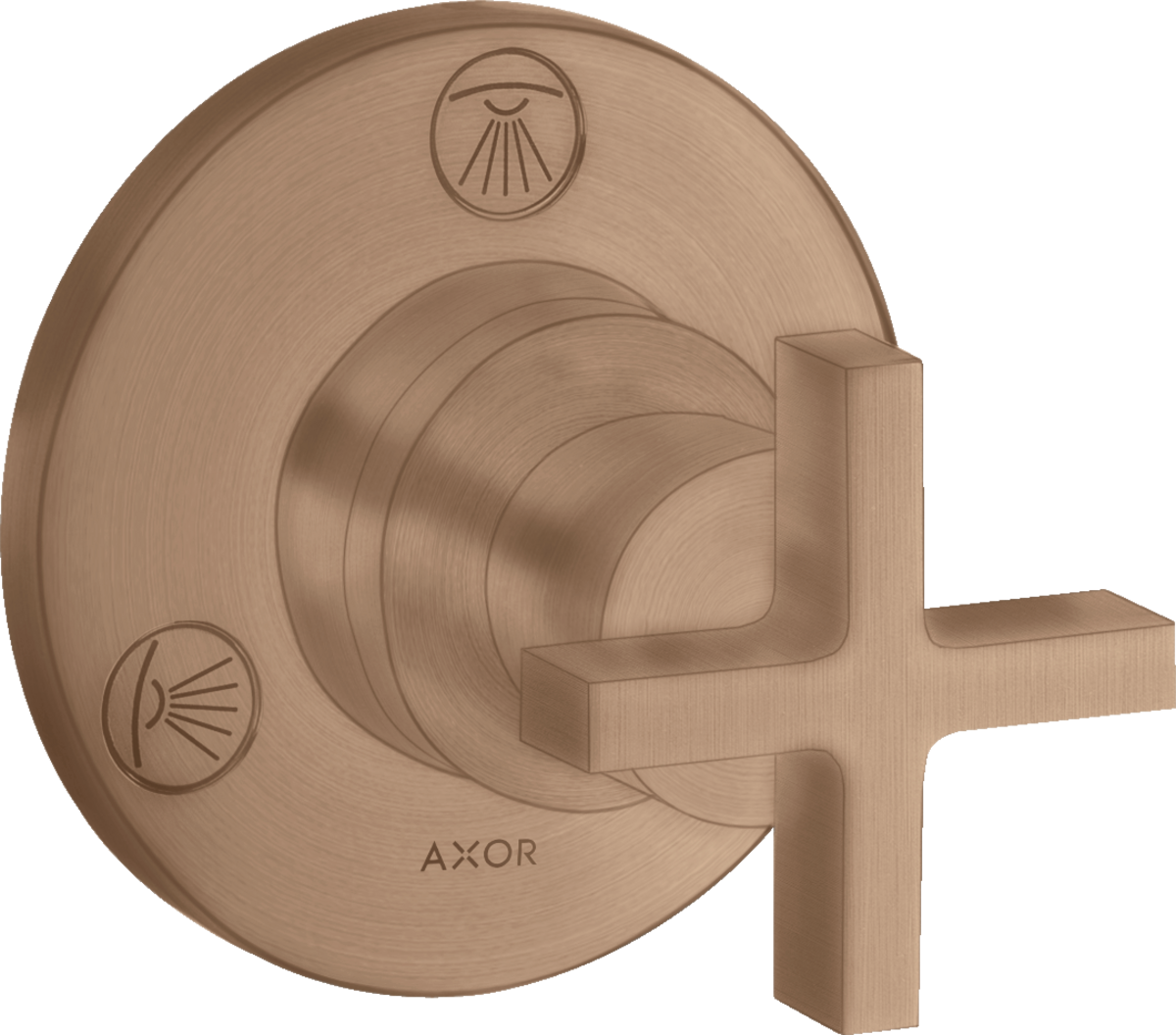 Shut-off/ diverter valve Trio/ Quattro for concealed installation with cross handle